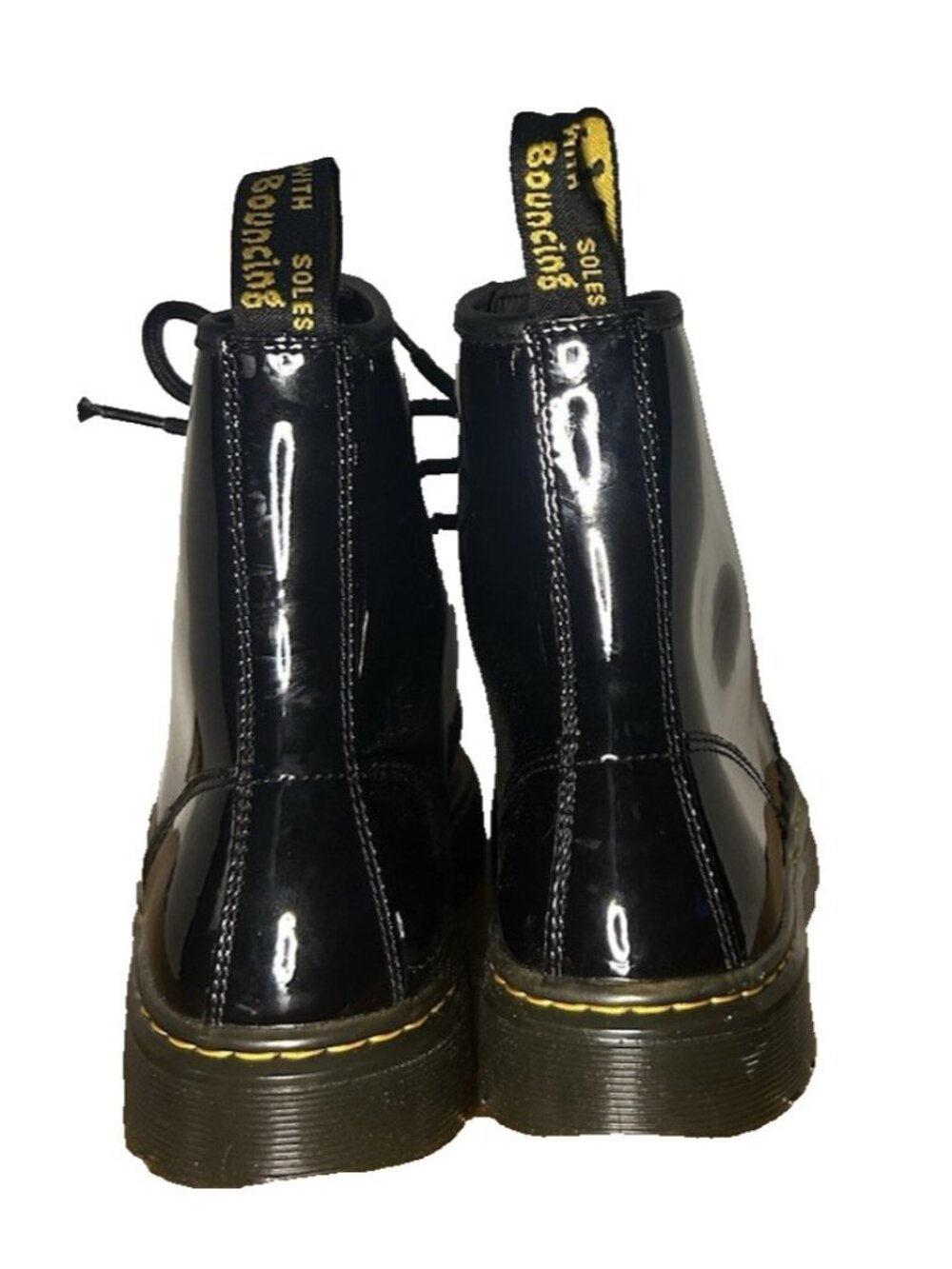 Dr Martens Zavala Black Patent Leather Combat Boots Womens Size 7 US UK 5 EU 38 - Picture 6 of 8
